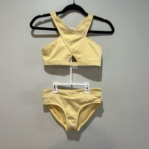 Abercrombie Kids Light Yellow Ribbed Swimwear